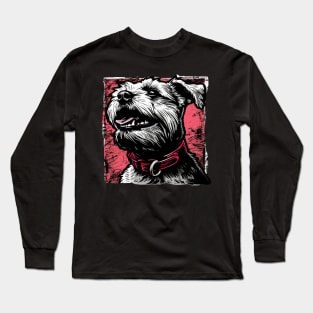 Retro Art Yorkshire Terrier Dog Lover Long Sleeve T-Shirt